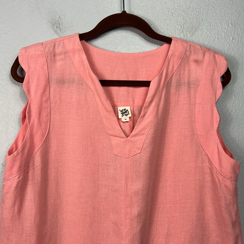 Ivy Jane Linen Pink Sleeveless V-Neck Top Medium - Picture 4 of 7